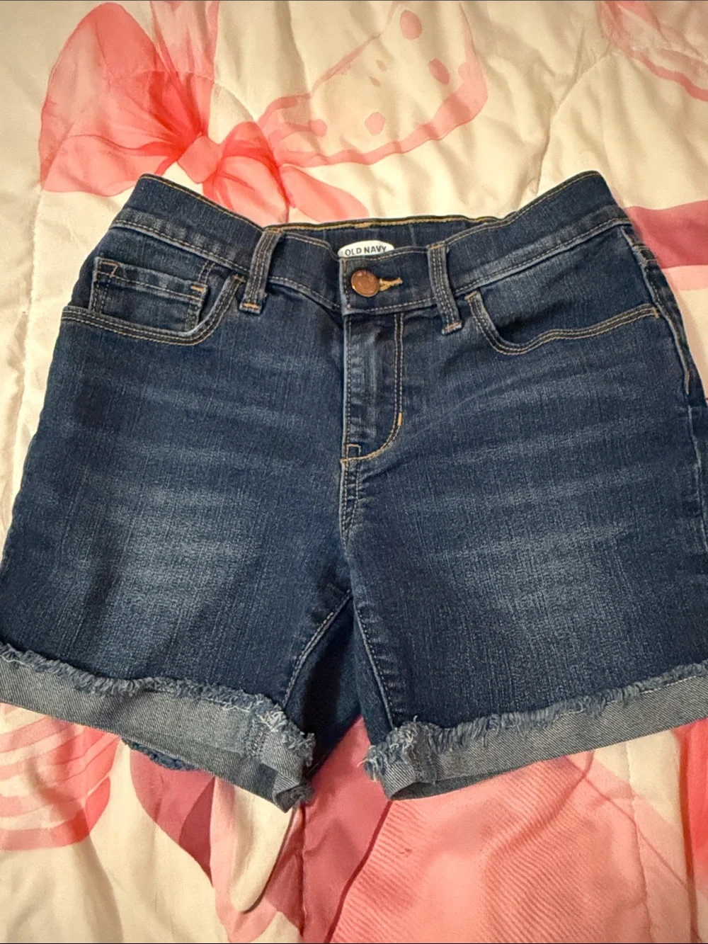 Old Navy Blue Denim Frayed Hem Kids Shorts